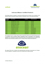 EnOcean Alliance Certificate