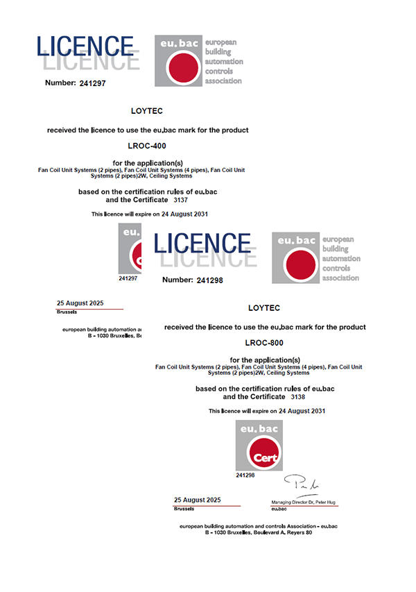eu.bac Certificates