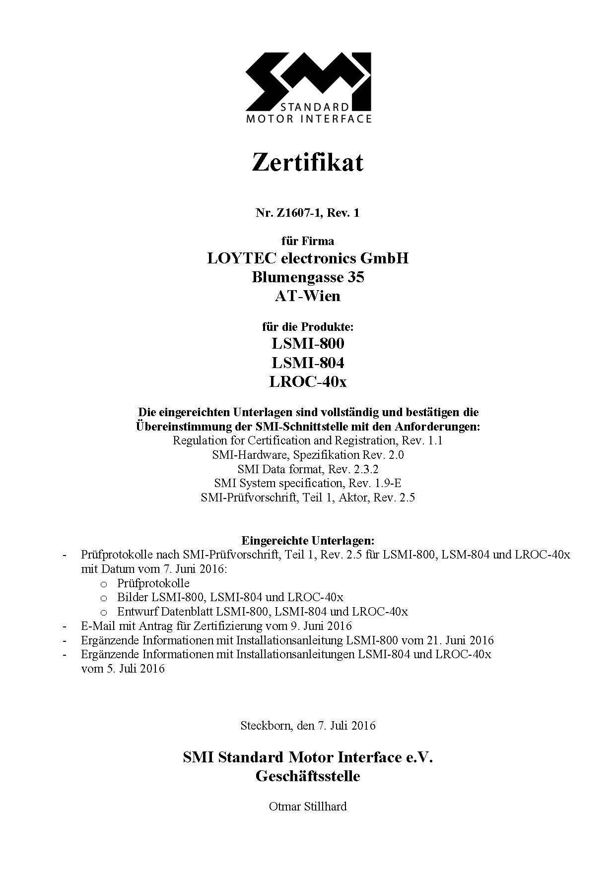 SMI Zertifikat 160704 Zertifikat Z1607 1 Rev1