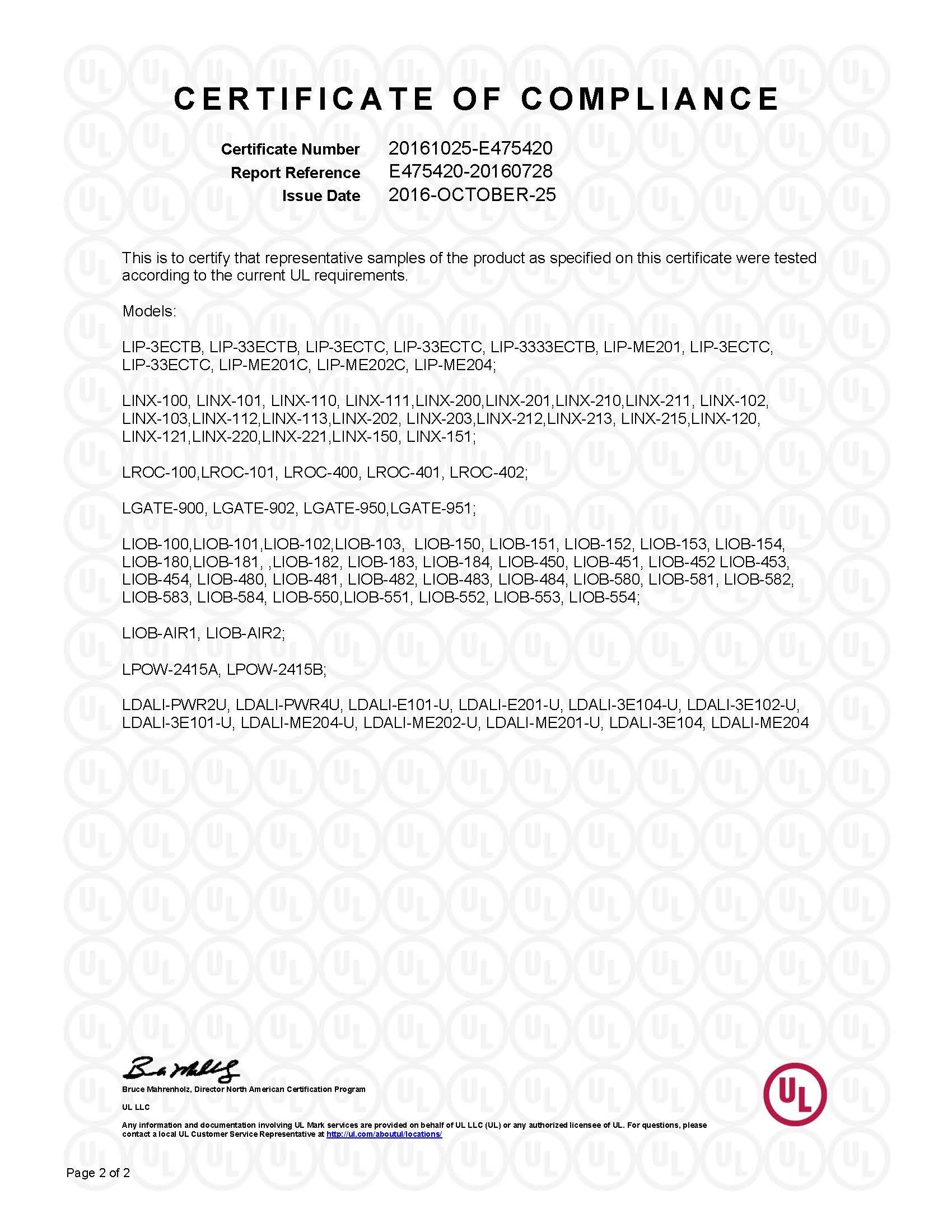 UL_Certificate_of_Complicance PDF