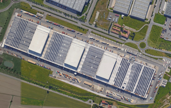 Centro Logistico a Piacenza, Italia, top view